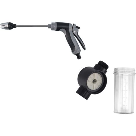 venteo - Pack Nettoyeur Haute Pression Manuel + Réservoir de Savon – Kit Complet Sans Électricité, Compatible Tous Tuyaux, Écologique et Durable