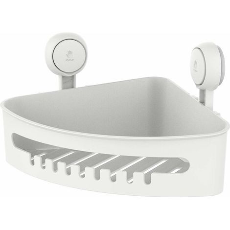 Organizador de ducha esquinero con ventosas - No requiere perforación - Estante de ducha extraíble para baño - Resistente - Capacidad máxima de 10 kg - Organizador - Impermeable y resistente al aceite