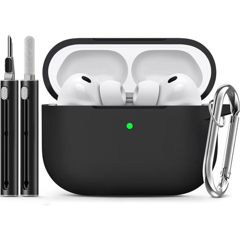Étui de protection pour AirPods Pro 3 - Etui En Silicone Souple Avec Kit De Nettoyage Et Porte-clés - Compatible Avec Modèle 2025 USB-C (1/5)