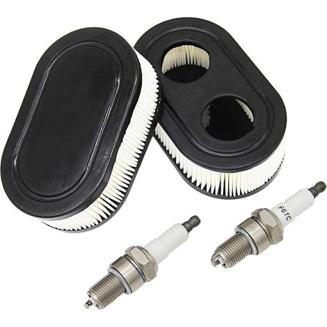 2ST Filtre à air + Bougies d’allumage pour moteurs Briggs & Stratton 550E 550EX Série Eco-Plus 575EX remplace le 798339 798452 593260 093000er 09P0000 Moteur 4247 5432 5432K