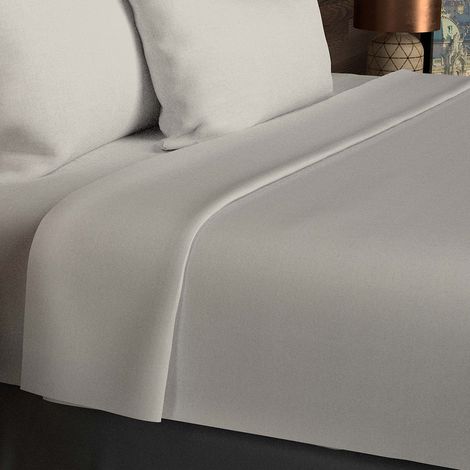Drap plat en coton 57 fils 260x300 cm UNI lin, par Soleil d'ocre
