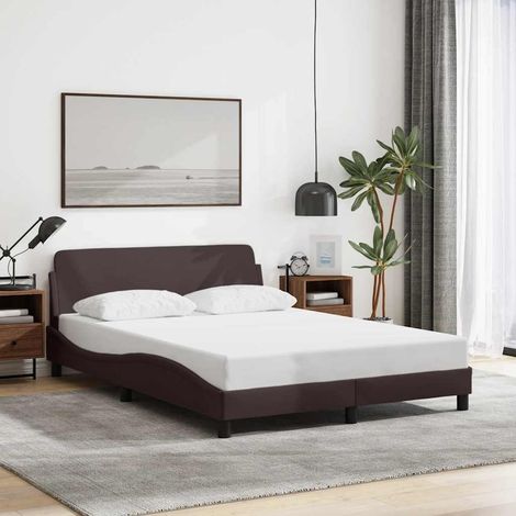Bettgestell "Dover" Dunkelbraun 140x190 cm Stoff