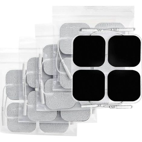 Électrodes TENS de 3e génération, 50 x 50 mm, sans latex, lot de 20, gel amélioré pour 45 utilisations, connecteur universel 2 mm pour appareils TENS/EMS-AquaForge (1/5)