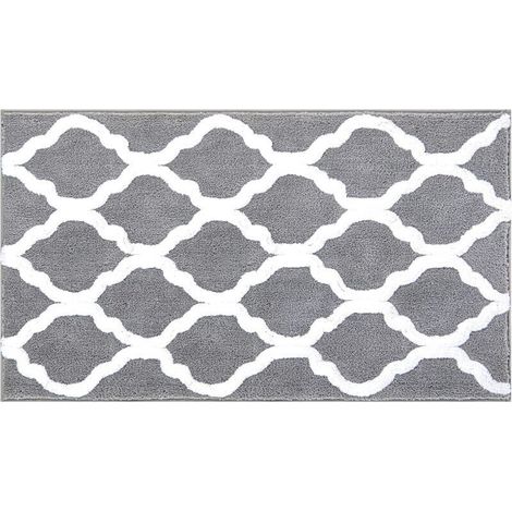 Tapis Bain Microfibre Carpette Anti-Glissant Antibacterienne Tapis de Bain Lavable en Machine (Gris, 60×90cm) (1/4)