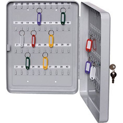 [NEUWERTIG] B-Ware ALCO Schlüsselkasten Schlüsselaufbewahrung 20 Haken Lichtgrau 160x200x75mm (1/2)