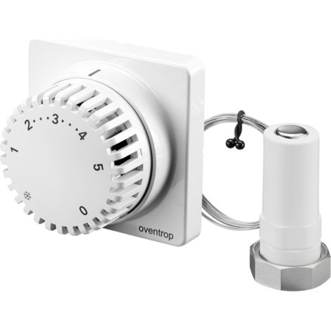 Oventrop – Tête thermostatique blanche M30 x 1,5 – Plage de réglage 7-28 °C – Tube capillaire 2 m – Protection contre le gel (1/3)