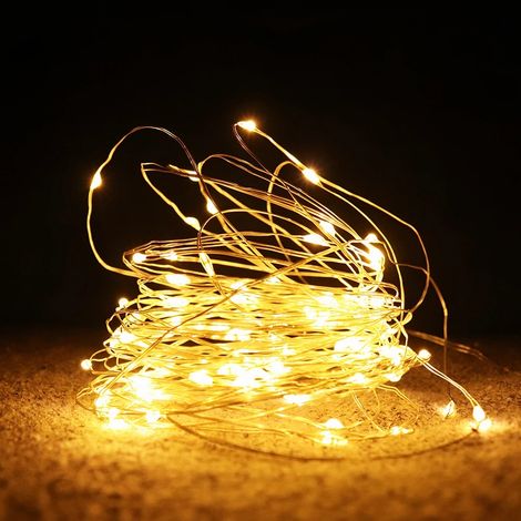 Guirlande lumineuse LED, blanc chaud et cuivre, thème Noël, pour fêtes, mariages, fenêtres, arbres et décorations saisonnières.-AquaForge (1/4)
