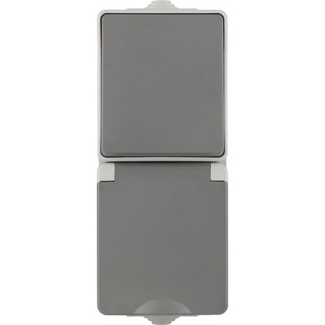 ION Industries Prise murale Gris H15xl6.5xLcm