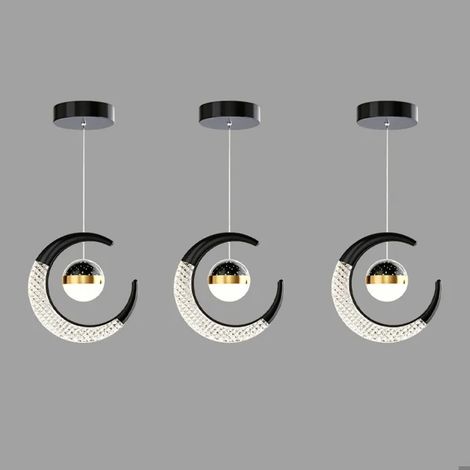 3x Moderne Suspension Luminaire en Lune,LED Lampe de Projection Contemporain Style Nordique 16W Plafonnier,Luminaire Chaud (1/5)