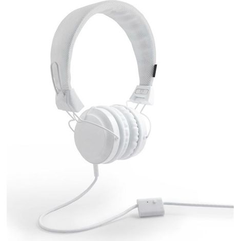 1 Casque Audio Blanc, Arceau Pliable et Ajustable, Haut-Parleurs 40 mm, Câble 1 m, Compatible Smartphone et Ordinateur