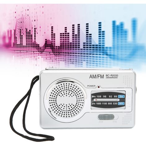 Hochwertiges, kompaktes und tragbares AM/FM-Radio aus silbergrauem ABS-Kunststoff funktional ideales Geschenk für Eltern und Großeltern 10 cm (1/5)
