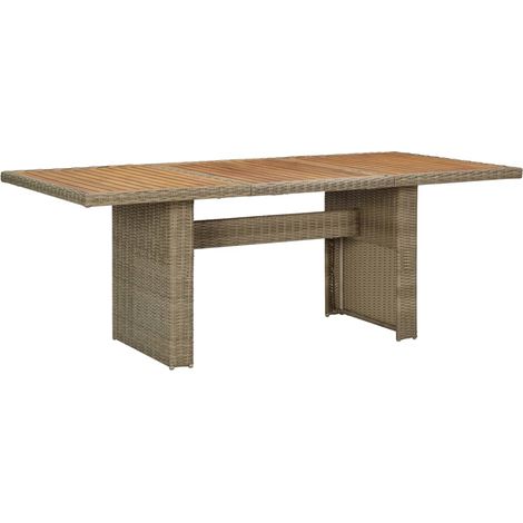 Tavolo da Giardino Marrone 200x100x74 cm in Polyrattan vidaXL (1/5)