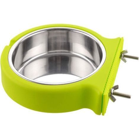 pair Caisse Chien Bol Amovible en Acier Inoxydable Gamelle à Suspendre pour Animal dômestique Cage Petit Bol d'eau Feeder Nourriture pour Chiens Chats Lapins Birdsgreen Pet Supplies Vert-Fei Yu (1/5)