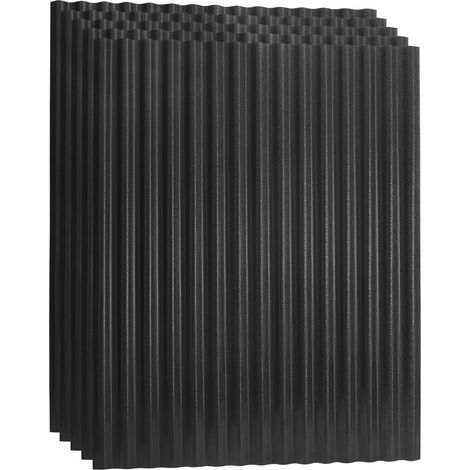 TolleTour Lot de 5 plaques ondulées ASA gris anthracite 117 x 93 cm, 1,5 mm, résistantes UV, acides, alcalis et sels, pour toiture extérieure (1/5)
