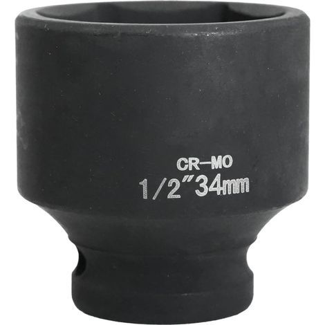x 34mm 1/2" 6-Point Impact Socket, Black Cr-Mo Steel, for Mechanical Tools and Locks (1/5)