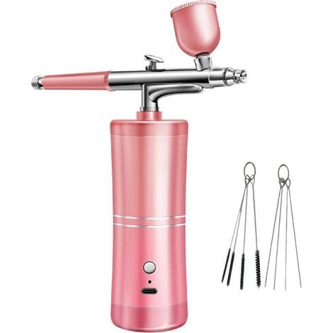 Kit Complet, Compresseur Aérographe Haute Pression, Injecteur D'Oxygène, pour L'Hydratation de la Peau, L'Art des Ongles, Tatouage, Peinture (1/4)