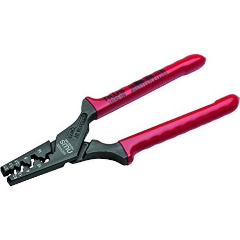 NWS 143-62-190-SB PINCE À SERTIR À LEVIER POUR DOUILLES D'EXTRÉMITÉ N°143-62, ARGENT/ROUGE, 190MM NW143-62-190