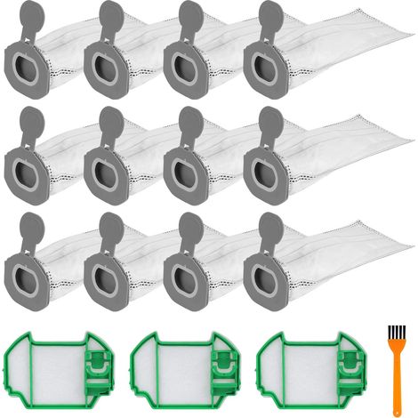 Staubsaugerbeutel für Vorwerk Kobold VK7 FP7 Akku-Staubsauger  Ersatzteil Zubehör 12 Stück Staubbeutel mit 3 Motorschutzfilter Filtertüten VK 7 FP 7 Beutel (1/5)