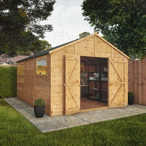 14 x 10 Feet Premium Shiplap Apex Workshop - Timber - L427.4 x W322.7 x H252.4 cm - Brown (1/5)