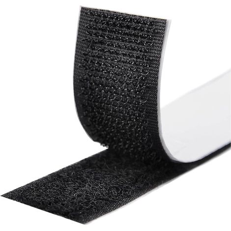 Velcro auto-adhésif 10 mètres – Bande Velcro noire – extra résistante – Ruban adhésif double face ultra-résistant – Noir – 10 m x 2 cm – Bande antidérapante – Velcro