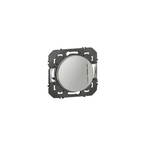 POUSSOIR LEGRAND DOOXIE SIMPLE AVEC VOYANT LUMINEUX 6A 250V FINITION ALUMINIUM LEG600116 (1/3)