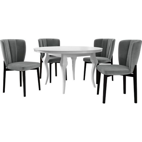Conjunto de comedor Racine 140, Magic Velvet 2217, 76x0x0cm, Diámetro: 100, Número de asientos: 4, Estilo: Contemporary (1/5)