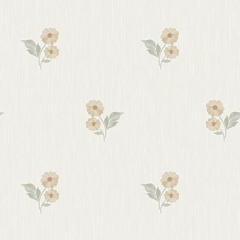 Grandeco Clematis Sprig Sage Wallpaper Floral  Textured Vinyl Feature Wall (1/4)