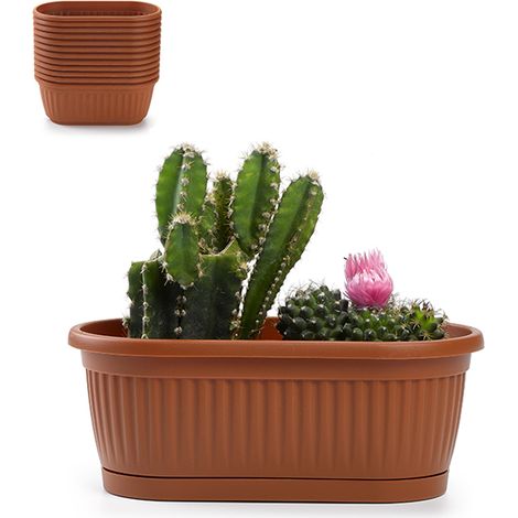 JARDINERA MINI 25X12,5X9,5CM SIN PLATO MARRON