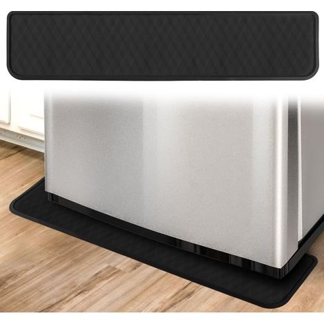 (Noir) Tapis de Réfrigérateur, Plateau d'Égouttage en Silicone pour Réfrigérateur Lave Linge Congélateur Antidérapant Protection de Sol pour Éviter les Fuites et les Déversements (1/5)