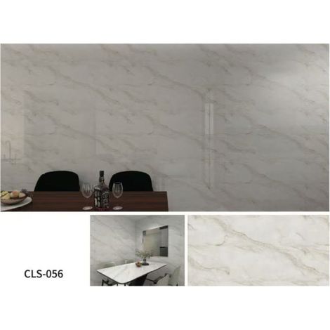 TRADE SHOP - Pannello Adesivo Effetto Marmo Bianco Champagne 120x300cm Pareti Paraschizzi Stanza Cls-056 - (1/3)