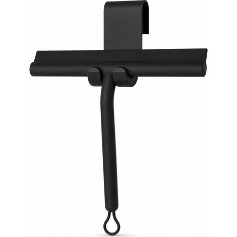 Raclette Vitre Silicone avec Cordon pour Salle de Bain Noir (1/5)