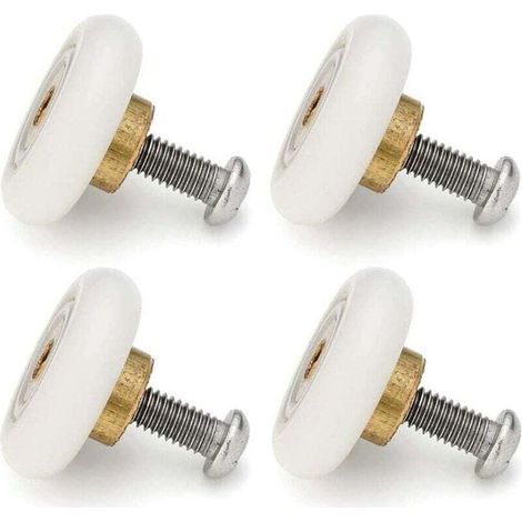 Lot de 4 roulettes de rechange pour portes de douche coulissantes – Diamètre 23 mm – Roulement doux pour mouvement fluide – Compatible avec divers systèmes