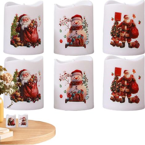 Bougies LED de Noël – Décoration d'intérieur pour les fêtes – Bougies bonhomme de neige à piles 3.43.44.3cm (1/5)