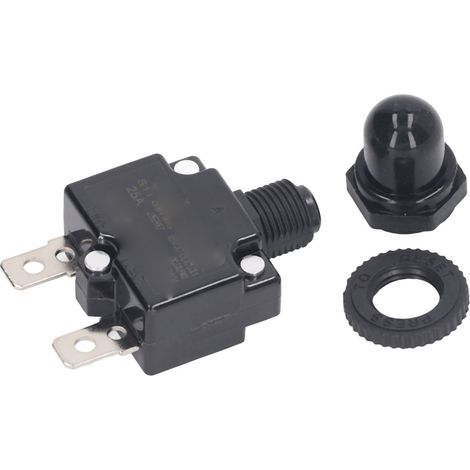 Lot de 10 relais à réarmement manuel 125/250 V CA / 65 V CC 25 A, boîtier en PC, contacts argentés, protection contre les surcharges et capuchon étanche. (1/5)