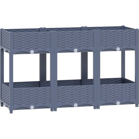 Bac à fleurs - Jardinière pour extérieur/intérieur jardin terrasse balcon - Lit surélevé 120x40x71 cm Polypropylène Chic-430928 (1/4)