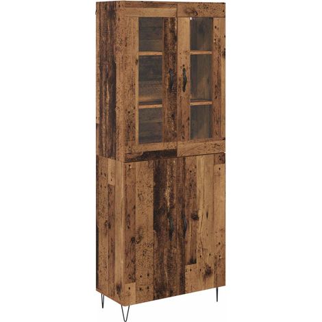 Maison Exclusive - Aparador alto Madera envejecida 69,5 x 34 x 18