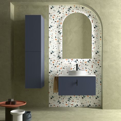 Salgar Schrank wandhängend BIBA 800 1 Metallschublade und versteckter Schublade NIGHT BLUE 797 x 405 x 450 mm (1/5)