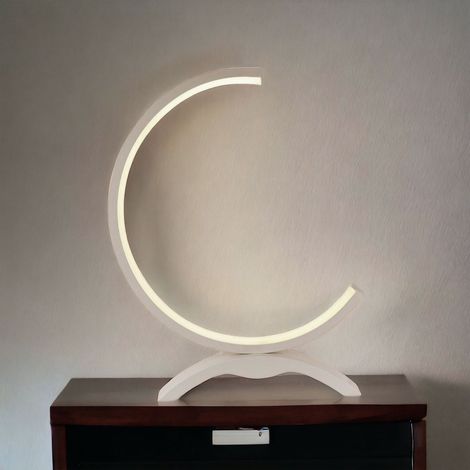 Lampada da tavolo a led abatjour dal design moderno per comodino notturna luce bianca 4000K (1/4)