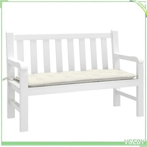 Coussin de banc de jardin - FAFEISY - 4002544 - 120x50x7 cm - Crème mélangé - Polyester résistant UV (1/5)