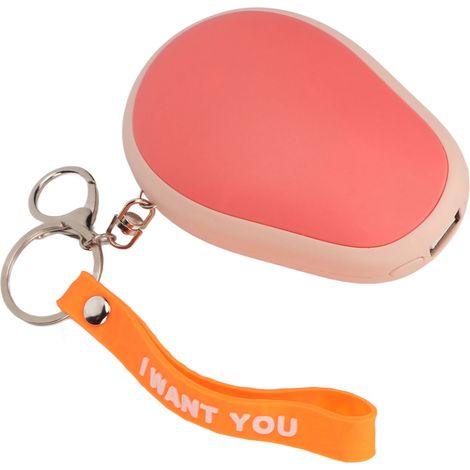Chauffe-mains électrique portable rechargeable par USB, 2 en 1, double face chauffante, 3 niveaux de chauffage, avec cordon. (1/5)