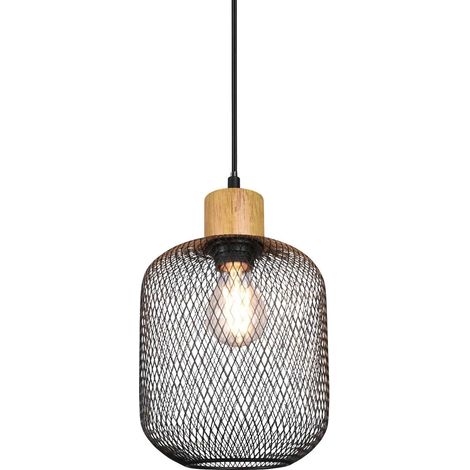 Suspension Led métal et bois culot E27 - Trio - Calimero (1/5)