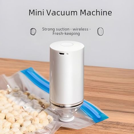 Mini Pompe À Vide - USB Rechargeable - Pour Conservation Alimentaire - Portable Sans Fil - 1 Pièce (1/5)