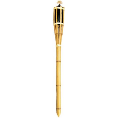 Torche bambou 90 cm h cuve en tole 0,200 l pour jardin exte'rieur