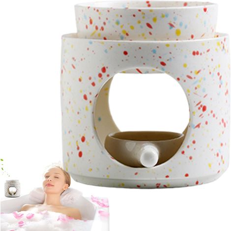 Brûleur à cire fondue, brûleurs à huile en céramique, diffuseur d'huile en céramique, support pour aromathérapie, diffuseur de parfum, bougie parfumée pour l'aromathérapie dans le salon et la chambre (1/3)