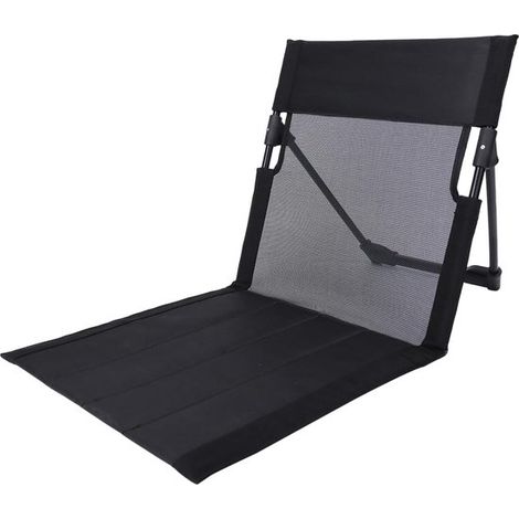 Sedia da campeggio portatile con struttura in acciaio, schienale pieghevole da 30 cm, comoda e compatta, ideale per spiaggia, parco e giardino.