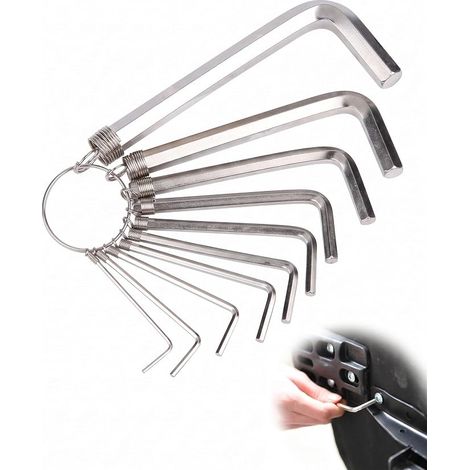 10 Piece Allen Key Set with Ring, Hex Tools (1/5)