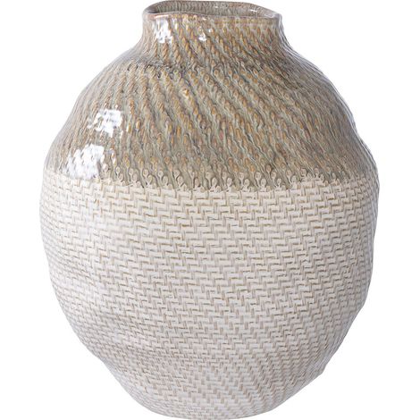 Lagos Vase weiß, grün. (1/4)