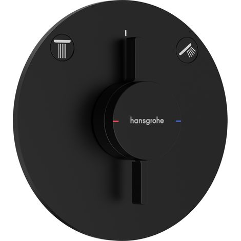 Hansgrohe – Mitigeur encastré 2 sorties noir mat – Technologie Water Flow Control – Débit 29,5 l/min – Compatible iBox universel – 75418670