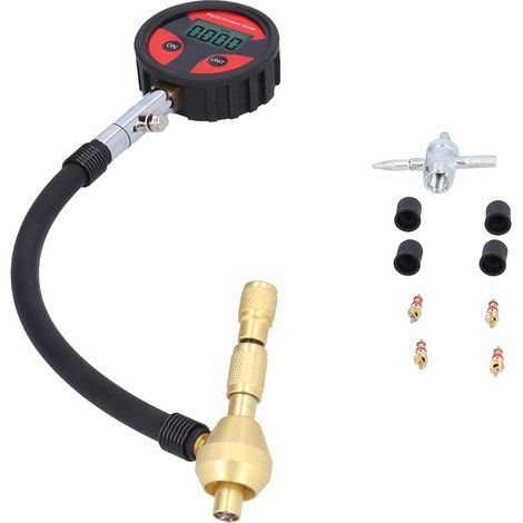 Testeur de pression de pneu numérique 300 PSI avec affichage LCD et flexible pour camion et moto, gonfleur compresseur (1/5)