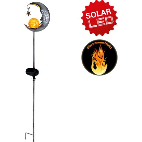 Näve Solar-Gartenleuchte LED Mond 87,5 cm silber (1/2)